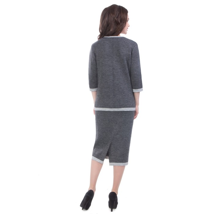 Костюм женский (юбка+жакет), размер 50, цвет серый Кв4-195