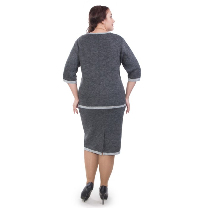 Костюм женский (юбка+жакет), размер 56, цвет серый Кв4-195/1