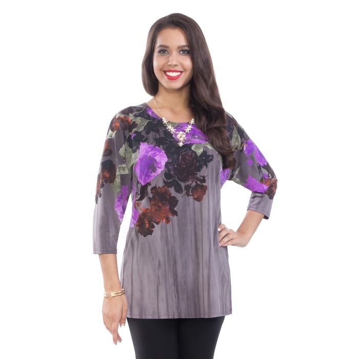 Блуза женская, размер 48, цвет серый