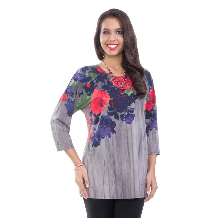 Блуза женская, размер 42, цвет серый