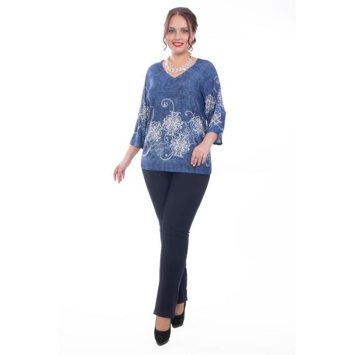 Блуза женская, размер 54, цвет синий