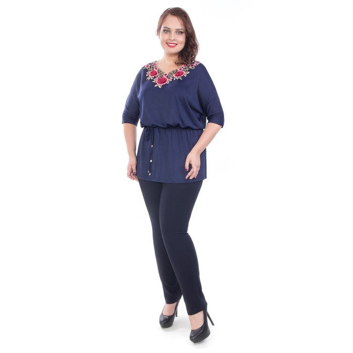 Блуза женская, размер 54, цвет синий