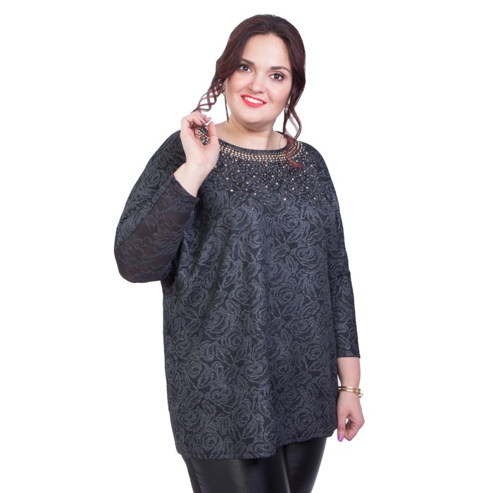 Блуза женская, размер 54, цвет серый