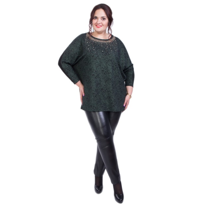 Блуза женская, размер 52, цвет зелёный