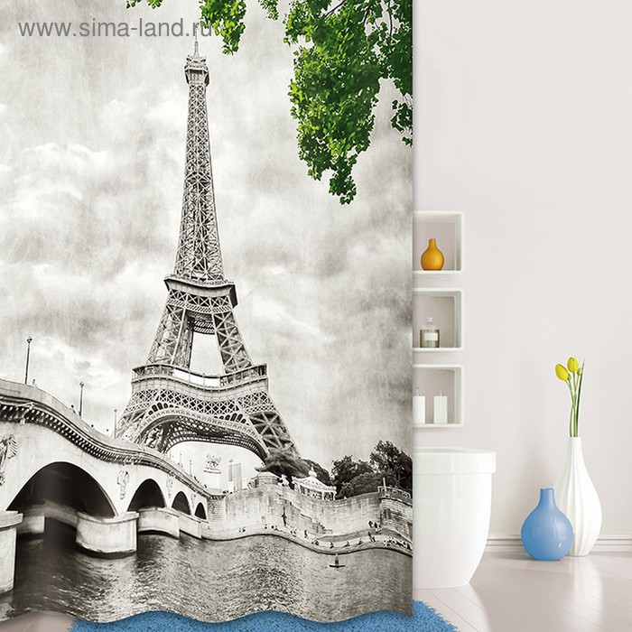 фото Штора для ванной комнаты 180х200 см paris days, grey iddis