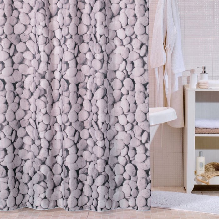 Штора для ванной комнаты 180х200 см, Pebble Beach