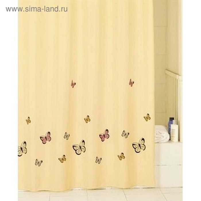 фото Штора для ванной комнаты 200х200 см yellow butterfly iddis