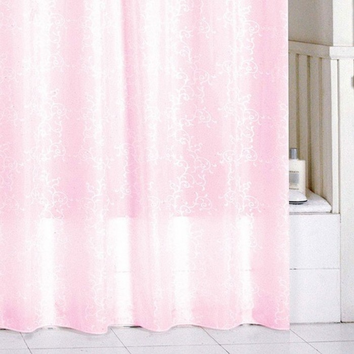 Штора для ванной комнаты 180х200 см pink leaf