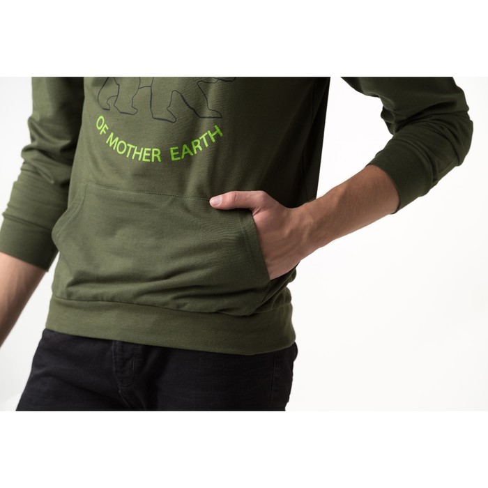 Толстовка мужская, цвет зелёный, размер 54