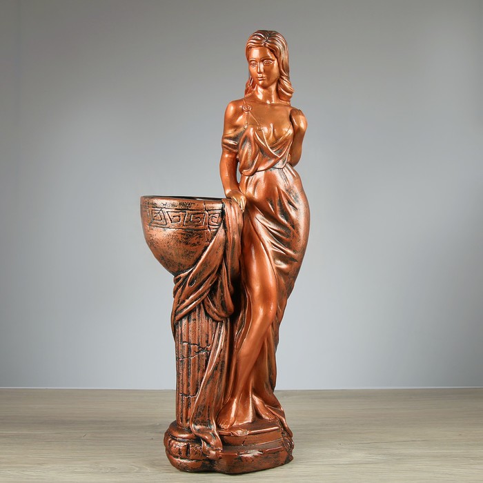 Фигурное кашпо "Девушка Дана" медь 81см