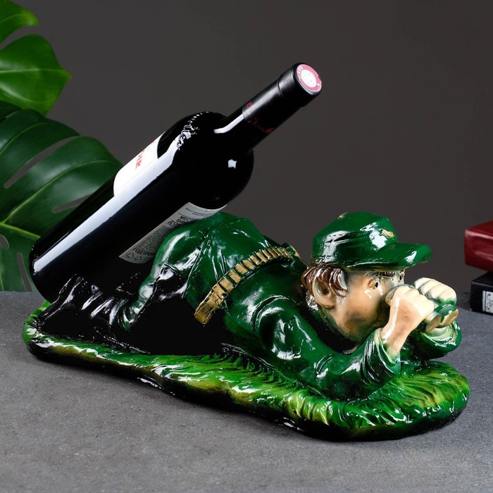 фото Подставка под бутылку "охотник" цветной 39см хорошие сувениры
