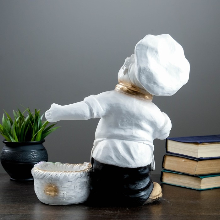 Подставка под бутылку "Повар" бело-золотой 33см МИКС