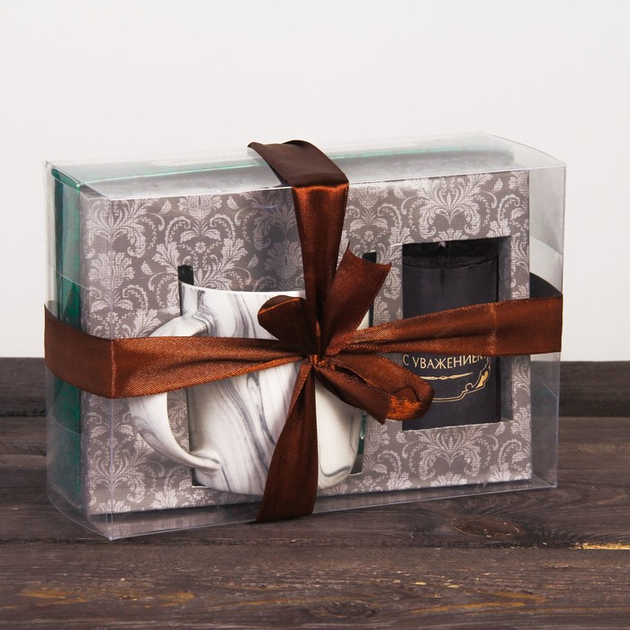 Набор "С уважением" кружка 300 мл, свеча