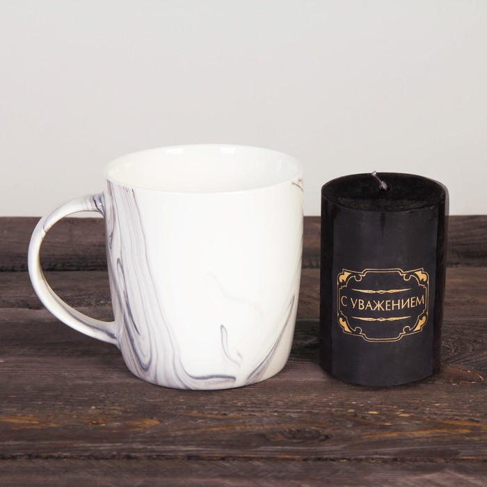 Набор "С уважением" кружка 300 мл, свеча