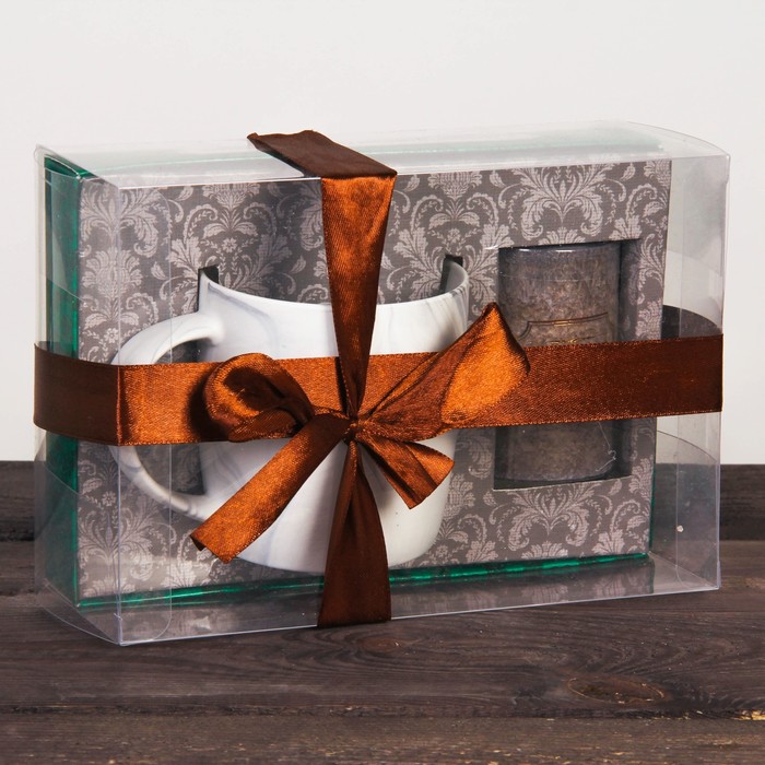 Набор "Счастья и благополучия" кружка 300 мл, свеча