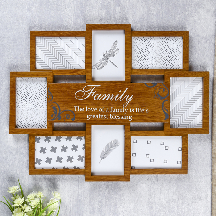 Фоторамка пластик на 8 фото 10х15 см "Семейная идиллия" 43,5х55 см