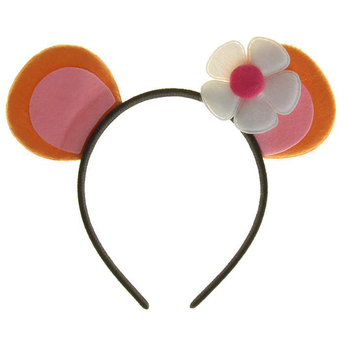 Карнавальный ободок "Ушки" с цветочком