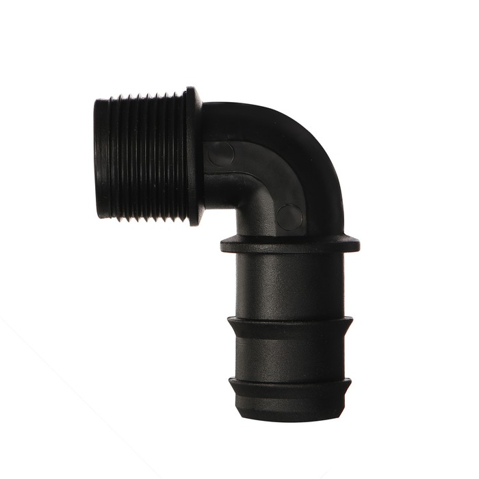 Соединитель L-образный, наружная резьба, 1" (25 мм) — 1" (25 мм), пластик