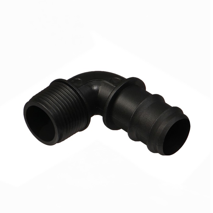 Соединитель L-образный, наружная резьба, 1" (25 мм) — 1" (25 мм), пластик