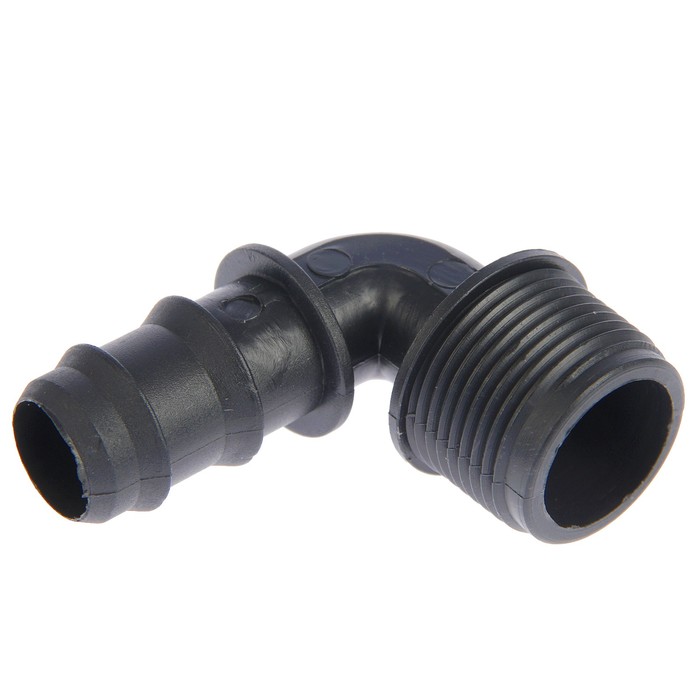 Соединитель L-образный, наружная резьба, 1" (25 мм) — 3/4" (19 мм), пластик
