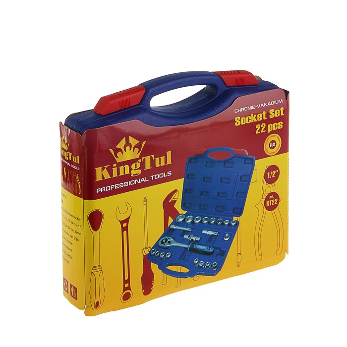 Набор инструментов KingTul, шестигранные головки, пластиковый кейс, 22 пр.