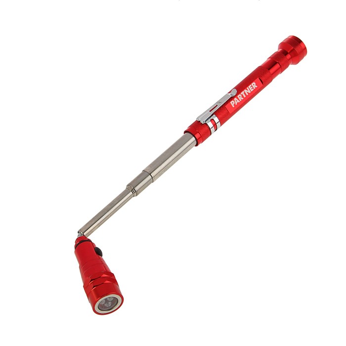 LED Телескопический фонарь с магнитом Partner, 3 светодиода, дополнительный магнит
