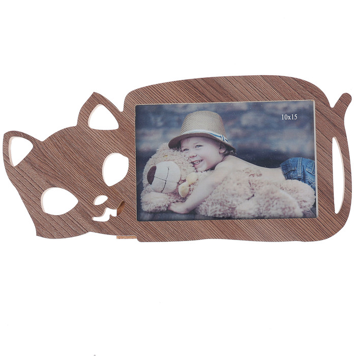 Фоторамка из МДФ "Кошка" 10х15 см шимо темный