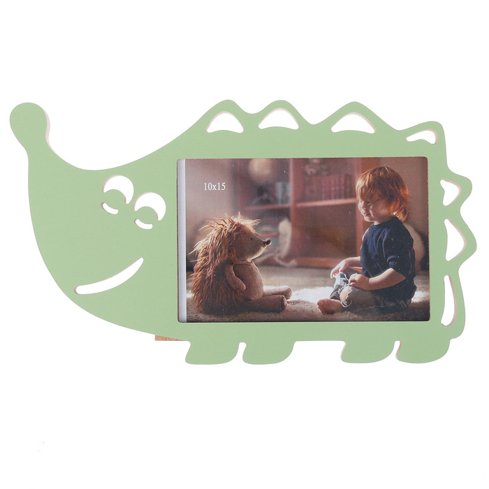 Фоторамка из МДФ "Ежик" 10х15 см зеленый