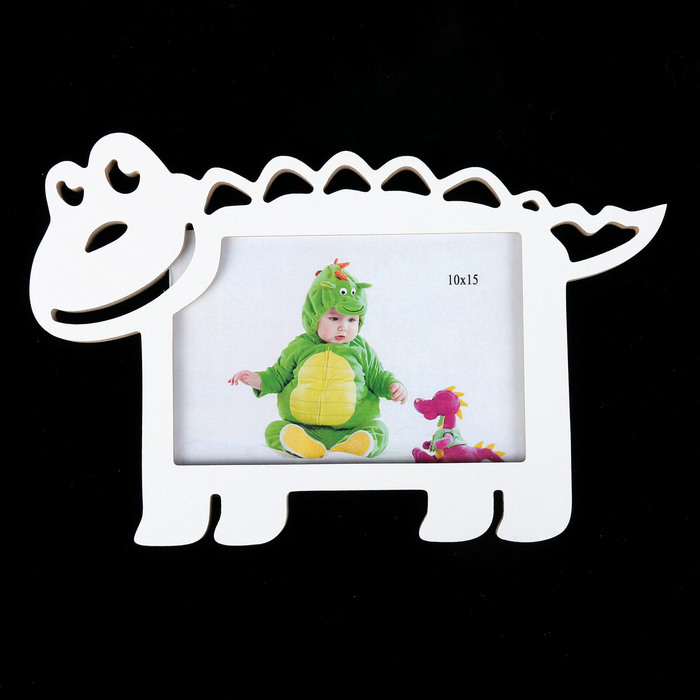 Фоторамка из МДФ "Крокодил" 10х15 см белый
