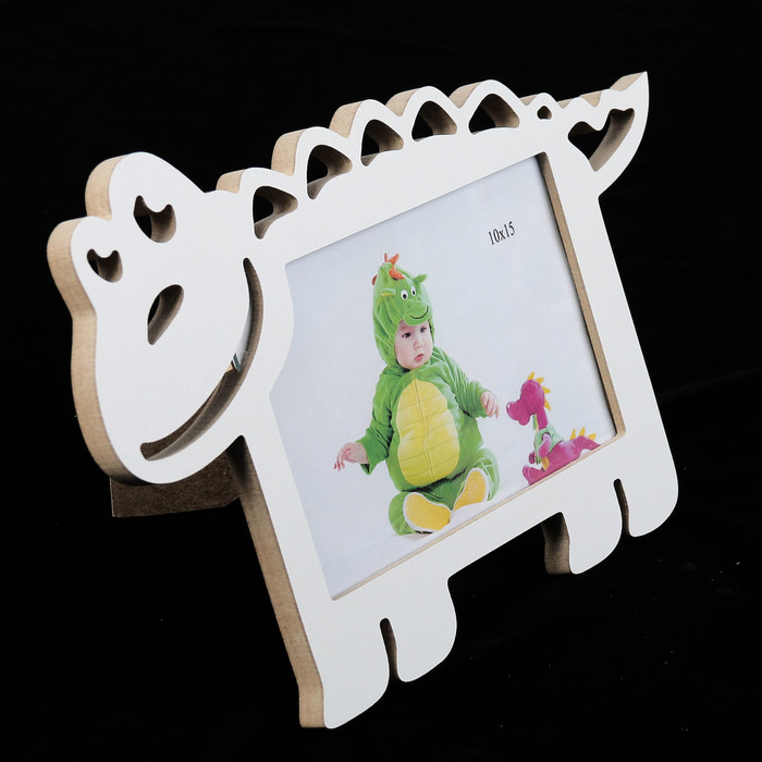 Фоторамка из МДФ "Крокодил" 10х15 см белый