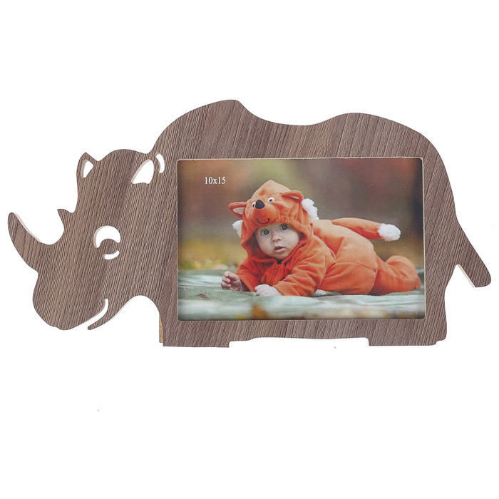 Фоторамка из МДФ "Носорог" 10х15 см шимо темный
