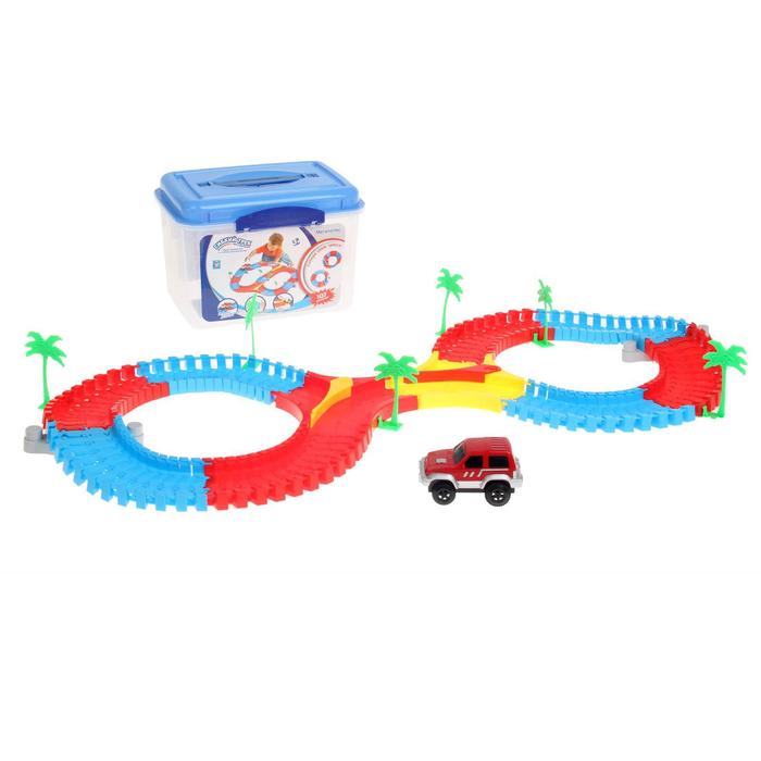 Гибкий трек «Мегаполис», 107 детали, 2 стрелки, машинка