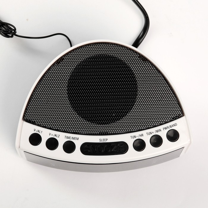 Радиобудильник "CR-163W Сигнал", AM/FMRADIO, два будильника, автоматический поиск