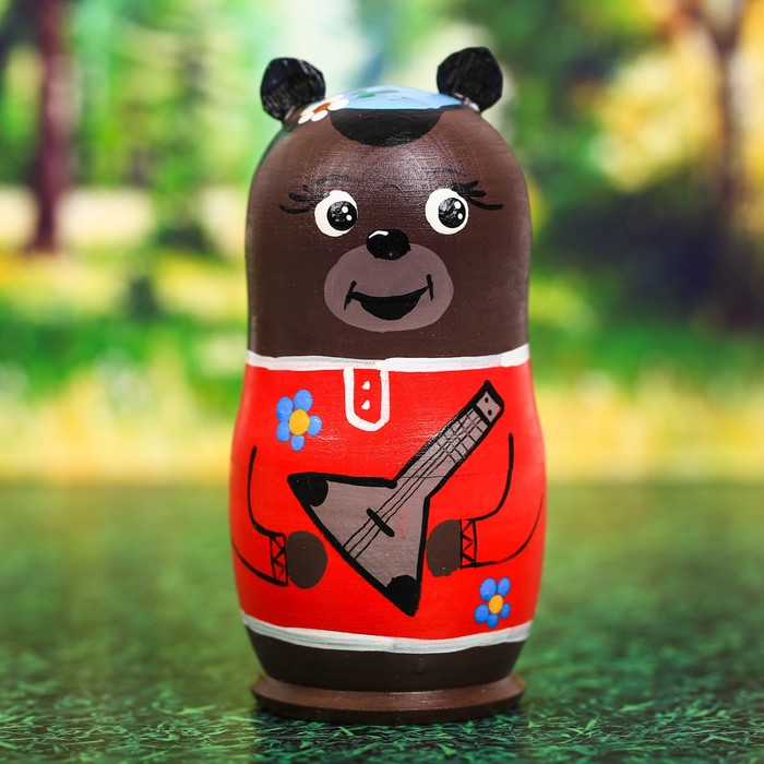 Матрешка 3 кукольная "Мишка", 11 см