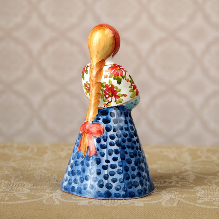 Колокольчик «Барышня», 6,5х12,5 см, микс, ярославская майолика