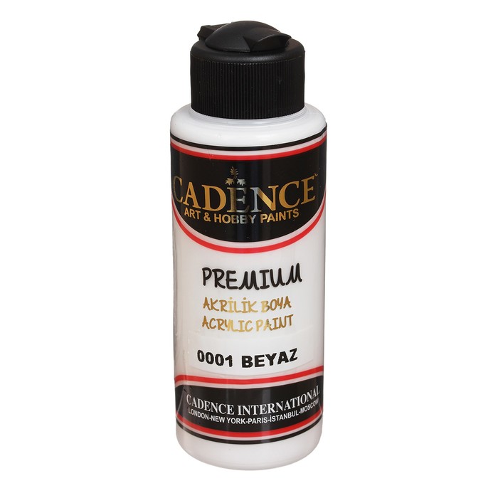 Краска акриловая, полуматовая Premium, 120 мл, цвет 0001