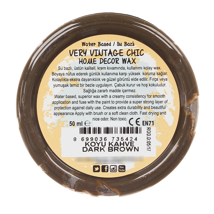 Воск для декора, кремообразная текстура, 50 мл, цвет черный