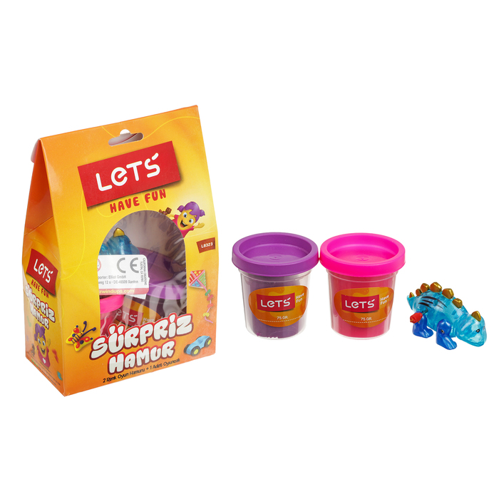 Тесто для лепки 2 цвета по 75 гр, заводная игрушка МИКС, цвета МИКС