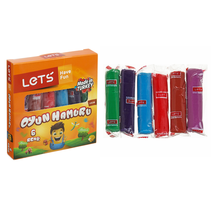 Тесто для лепки 6 цветов по 40 гр, цвета МИКС