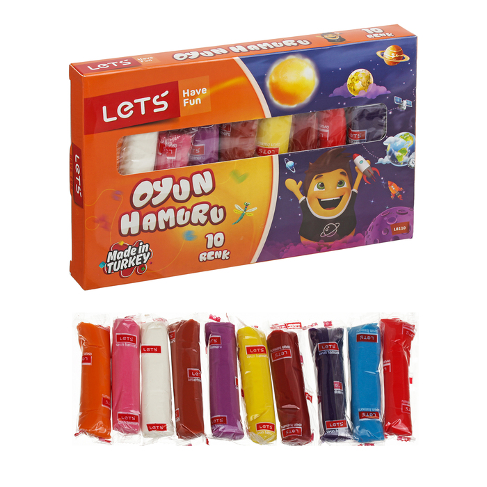 Тесто для лепки 10 цветов по 40 гр, цвета МИКС