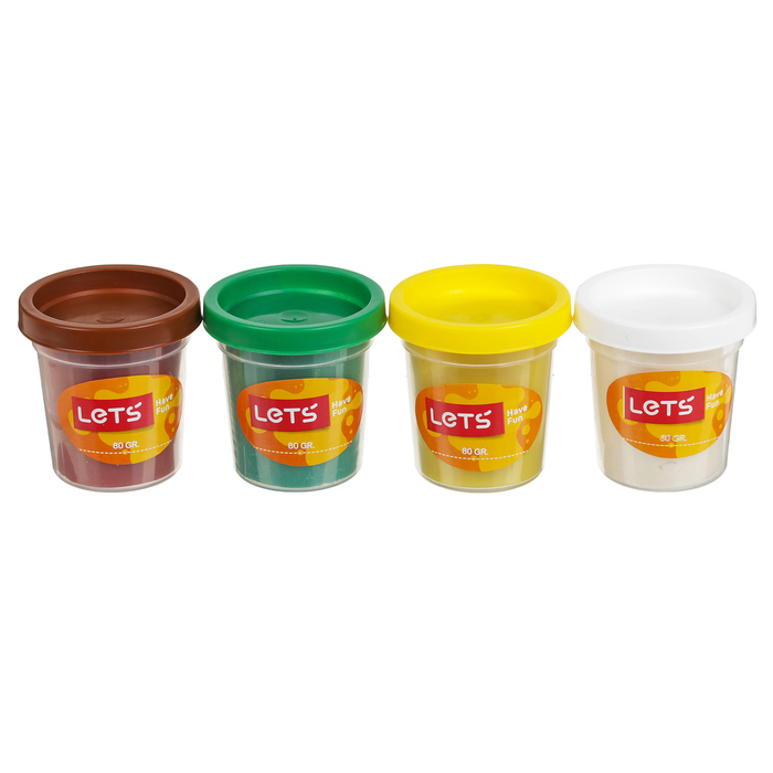 Тесто для лепки 4 цвета по 75 гр "Овечка и корова - прессы", цвета МИКС