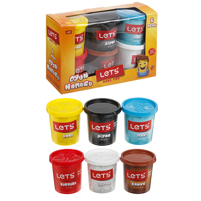 Тесто для лепки 6 цветов по 150 гр, цвета МИКС