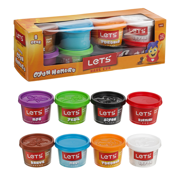 Тесто для лепки 8 цветов по 100 гр, цвета МИКС