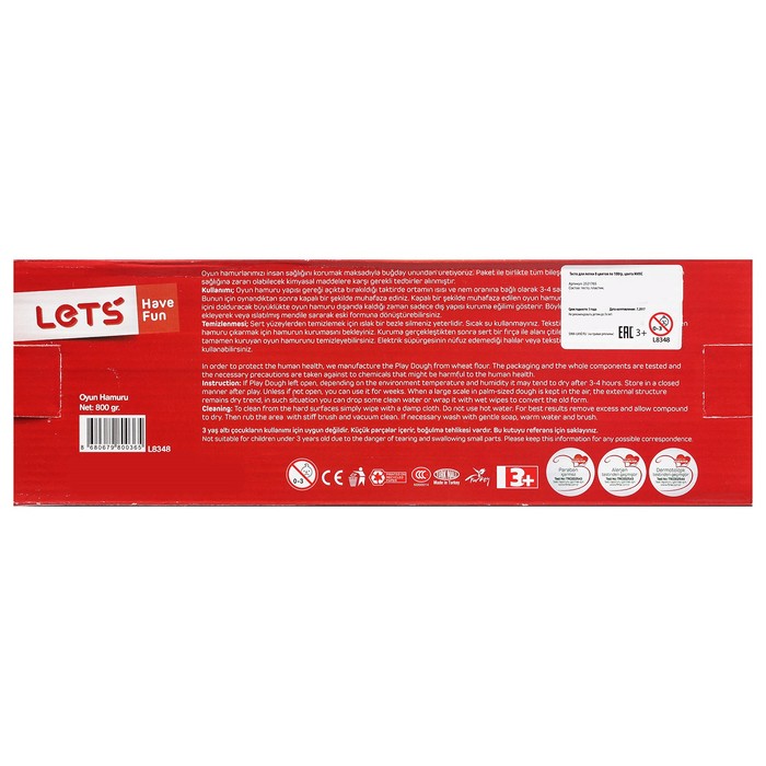 Тесто для лепки 8 цветов по 100 гр, цвета МИКС