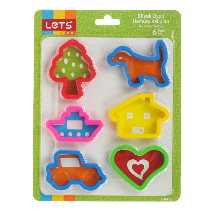 Формочки для лепки, набор 6 шт, цвета МИКС
