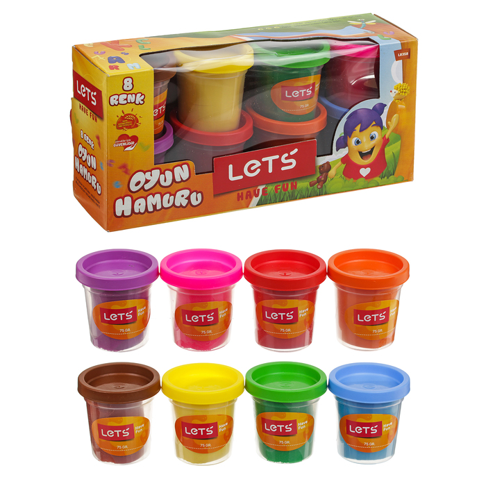 Тесто для лепки 8 цветов по 75 гр, цвета МИКС