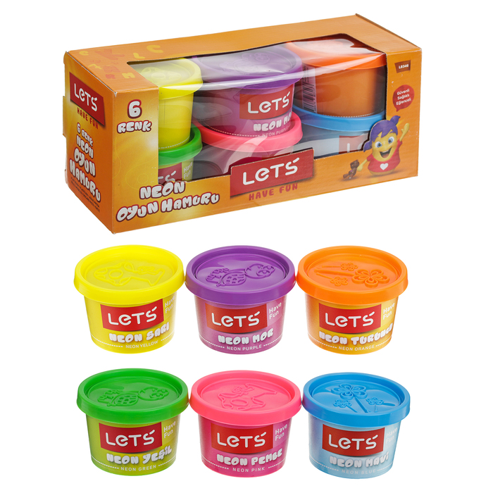 Тесто для лепки 6 цветов по 100 гр, цвета МИКС