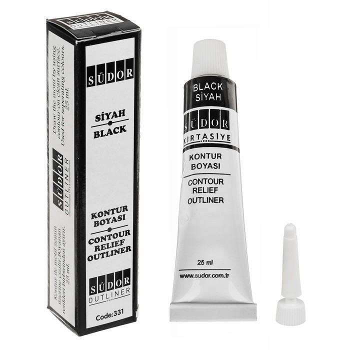 Контур универсальный для всех твердых поверхностей 25 мл, цвет черный