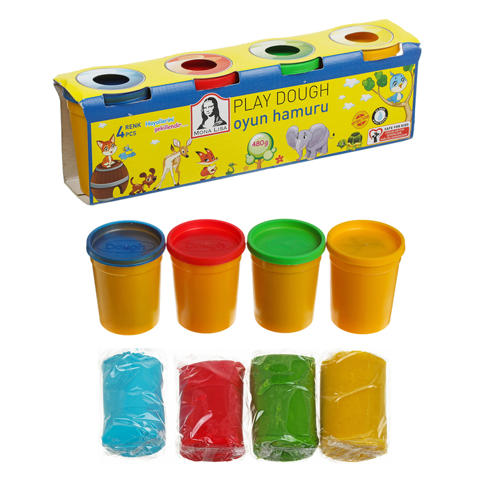 Тесто для лепки, 4 цвета по 120 гр