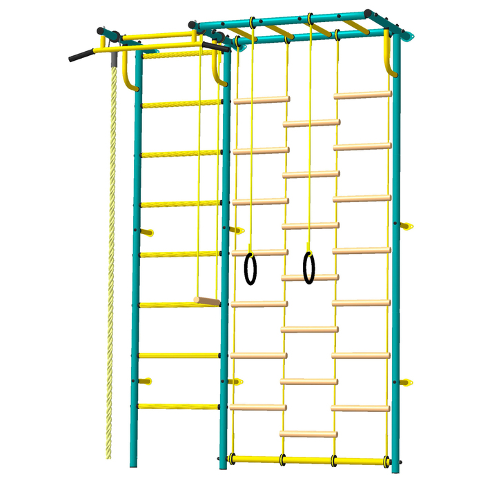 Детский спортивный комплекс "Роки с рукоходом", ПВХ, цвет морская волна